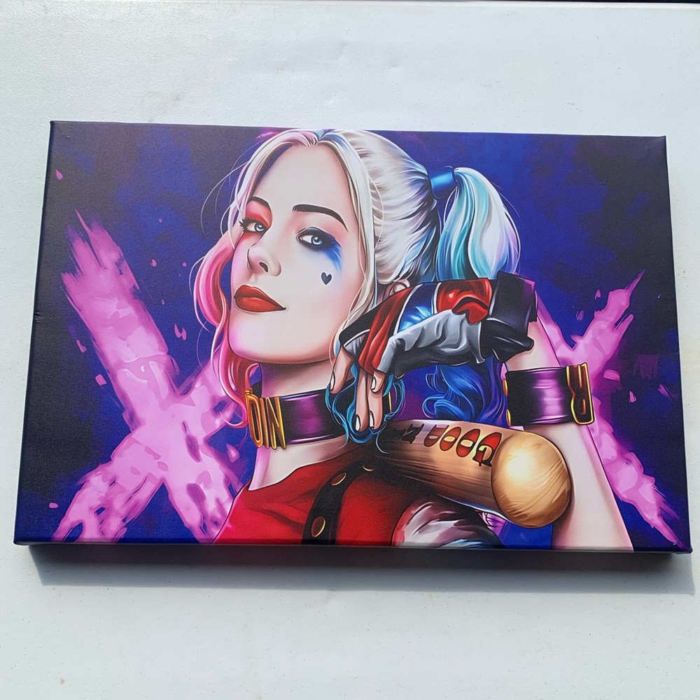 NEW CUSTOM HANDMADE canvas joker Quinn canvas 16x24